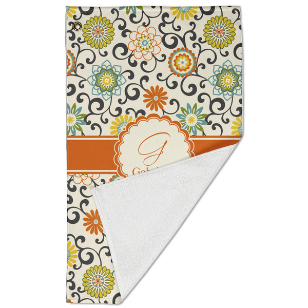 Swirls & Floral Golf Towel - Folded (Large)