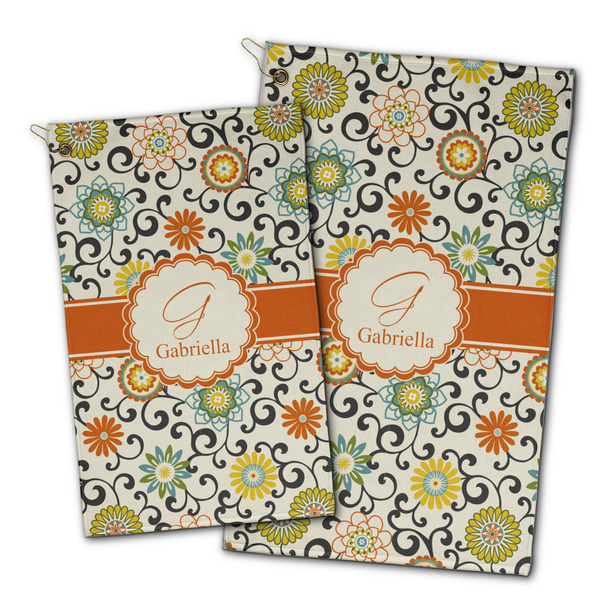 Swirls & Floral Golf Towel - PARENT (small and large)