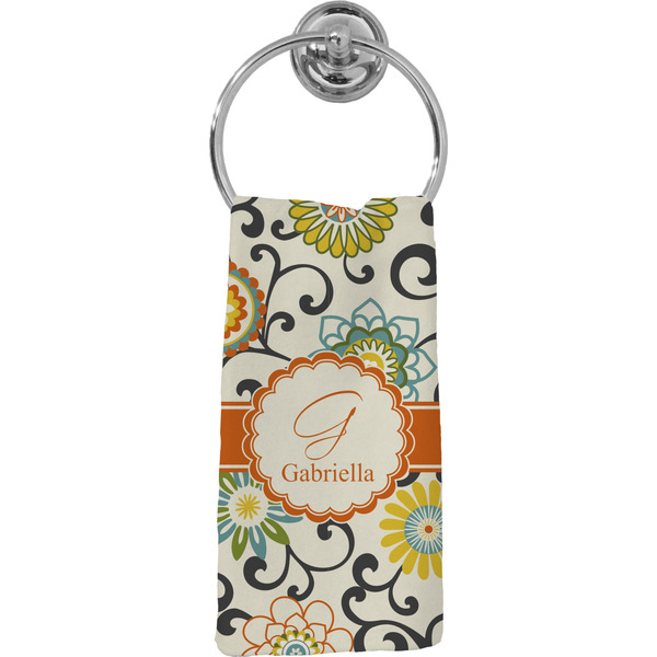Custom Swirls & Floral Hand Towel - Full Print (Personalized)