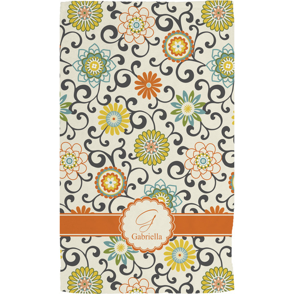 Swirls & Floral Hand Towel (Personalized)