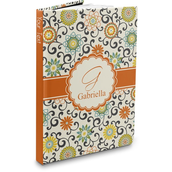 Custom Swirls & Floral Hardbound Journal - 7.25" x 10" (Personalized)