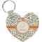 Swirls & Floral Heart Keychain (Personalized)