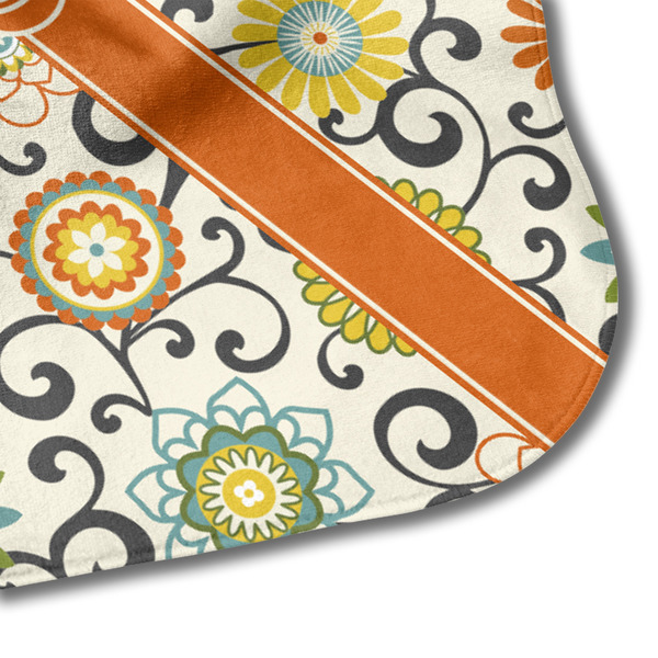 Swirls & Floral Hooded Baby Towel- Detail Corner