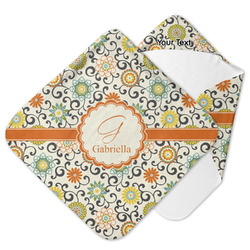 Swirls & Floral Hooded Baby Towel (Personalized)