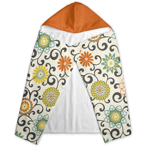 Swirls & Floral Hooded Towel - Folded