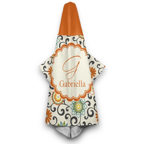 Swirls & Floral Hooded Towel - Hanging