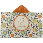 Swirls & Floral Kids Hooded Towel (Personalized)