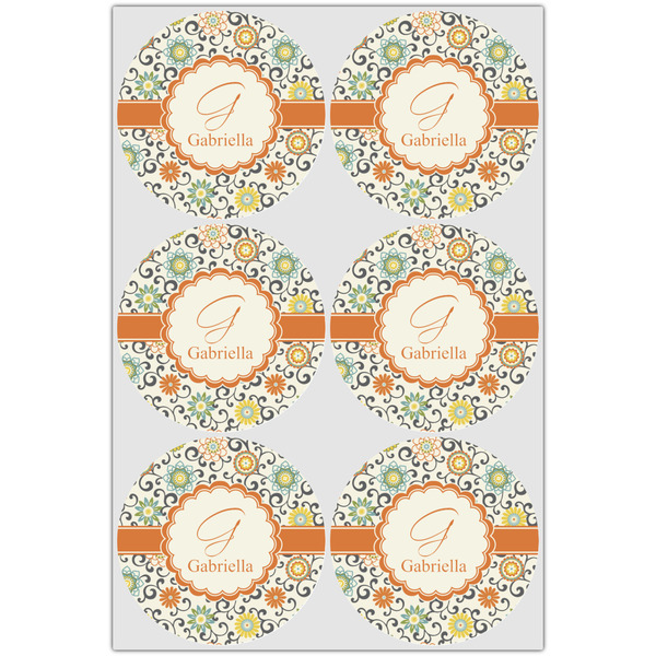 Swirls & Floral Icing Circle - Large - Set of 6