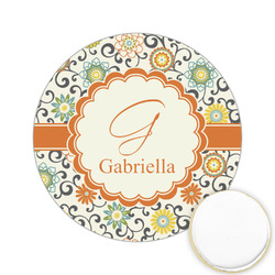 Swirls & Floral Printed Cookie Topper - 2.15" (Personalized)