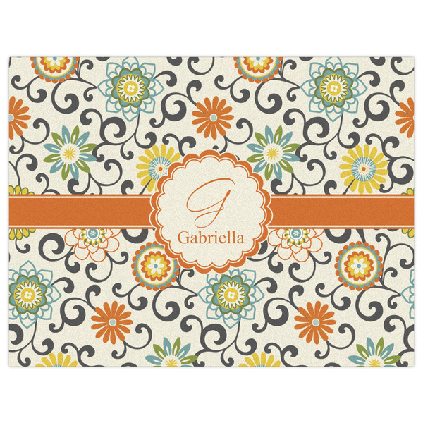 Swirls & Floral Indoor / Outdoor Rug - 6'x8' - Front Flat