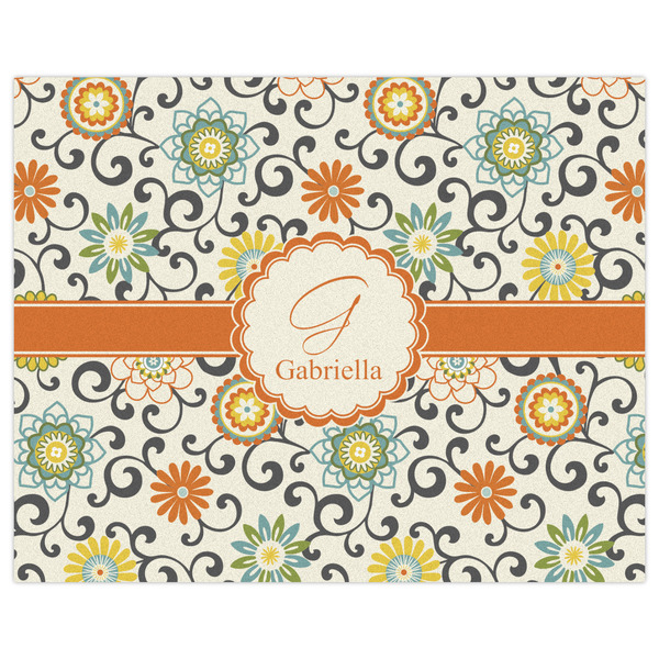 Swirls & Floral Indoor / Outdoor Rug - 8'x10' - Front Flat