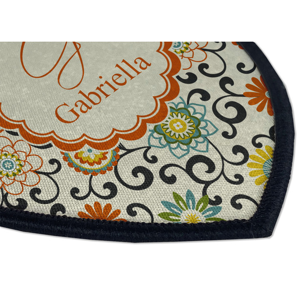 Swirls & Floral Iron on Shield 3 Detail