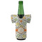 Swirls & Floral Jersey Bottle Cooler - FRONT (on bottle)