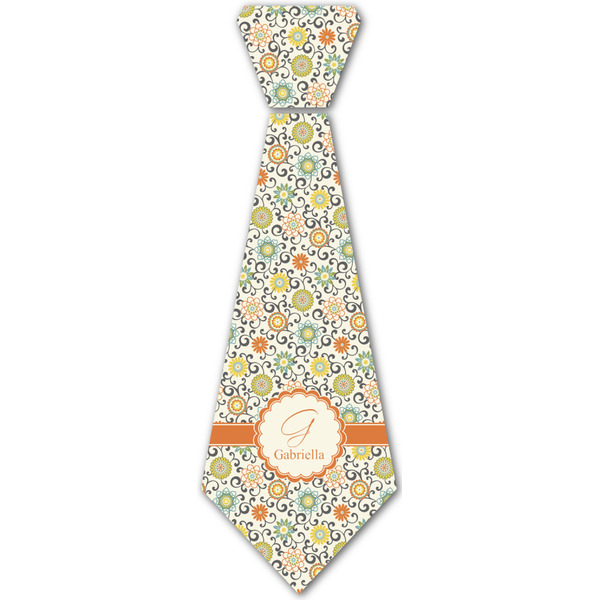 Custom Swirls & Floral Iron On Tie - 4 Sizes w/ Name and Initial