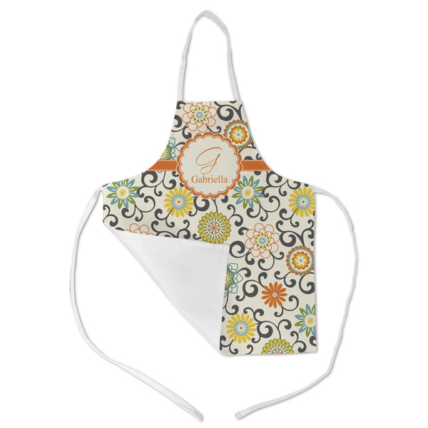 Swirls & Floral Kid's Aprons - Medium - Main (med/lrg)