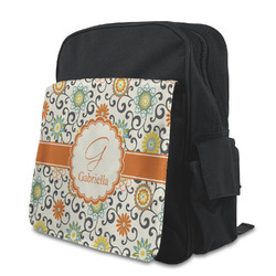 Swirls & Floral Preschool Backpack (Personalized)