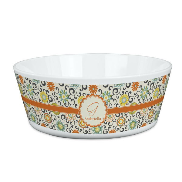 Custom Swirls & Floral Kid's Bowl (Personalized)