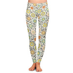 Swirls & Floral Ladies Leggings - Extra Large