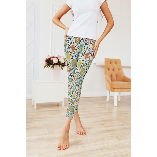 Swirls & Floral Ladies Leggings - LIFESTYLE 2