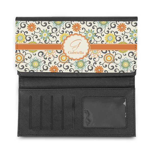 Swirls & Floral Ladies Wallet - Half Way Open