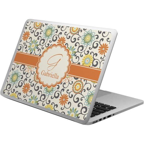 Custom Swirls & Floral Laptop Skin - Custom Sized (Personalized)