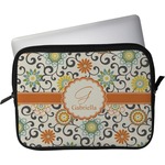 Swirls & Floral Laptop Sleeve / Case (Personalized)