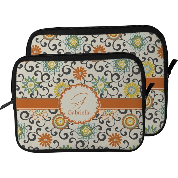 Swirls & Floral Laptop Sleeve (Size Comparison)