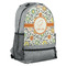 Swirls & Floral Large Backpack - Gray - Angled View