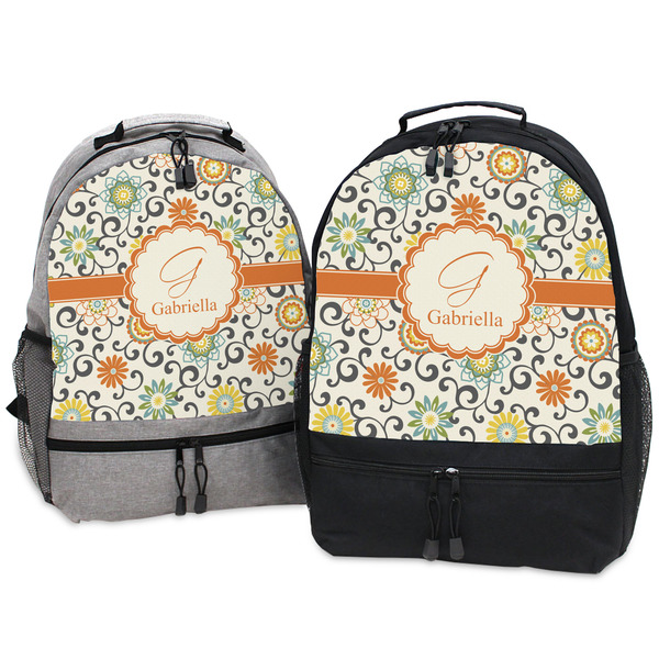 Swirls & Floral Large Backpacks - Both
