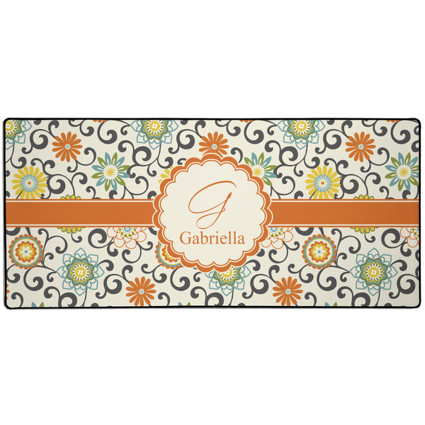Custom Swirls & Floral 3XL Gaming Mouse Pad - 35" x 16" (Personalized)