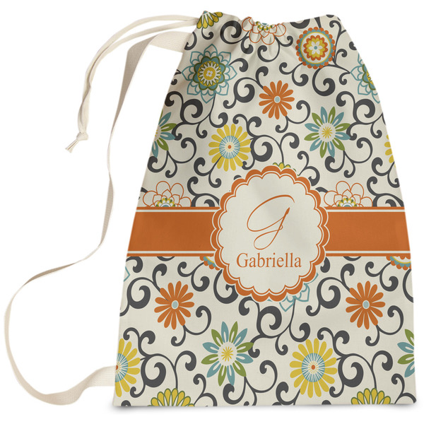 Custom Swirls & Floral Laundry Bag (Personalized)