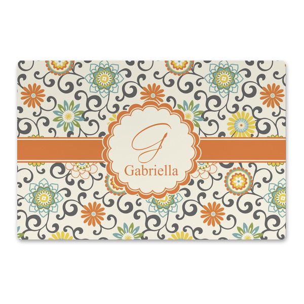 Custom Swirls & Floral Large Rectangle Car Magnet (Personalized)