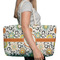Swirls & Floral Large Rope Tote Bag - In Context View
