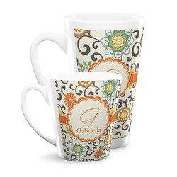 Swirls & Floral Latte Mug (Personalized)