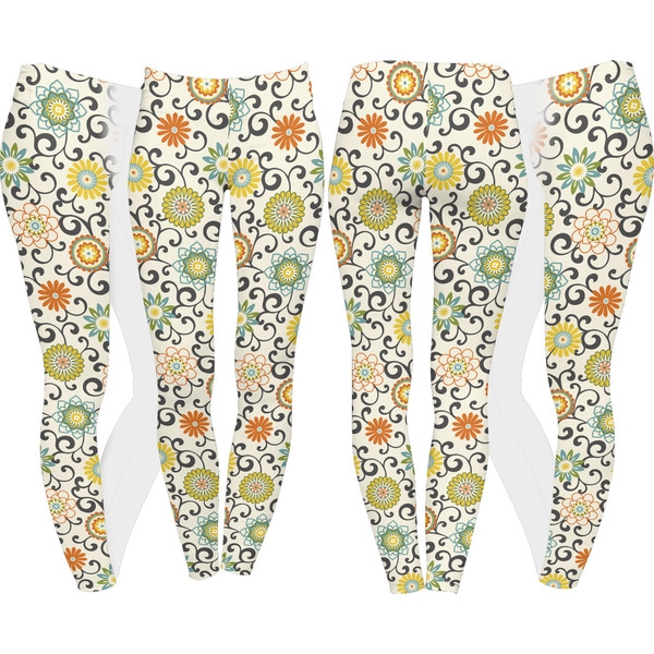 Swirls & Floral Leggings Turn Around - Apvl