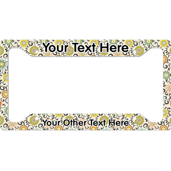 Custom Swirls & Floral License Plate Frame (Personalized)