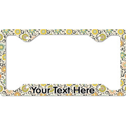Swirls & Floral License Plate Frame - Style C (Personalized)