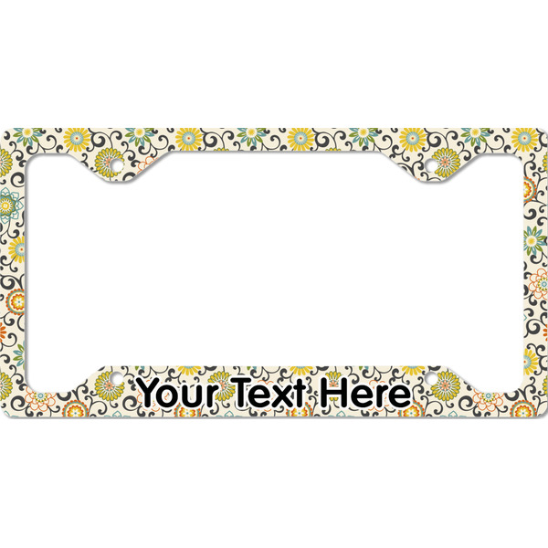 Custom Swirls & Floral License Plate Frame - Style C (Personalized)