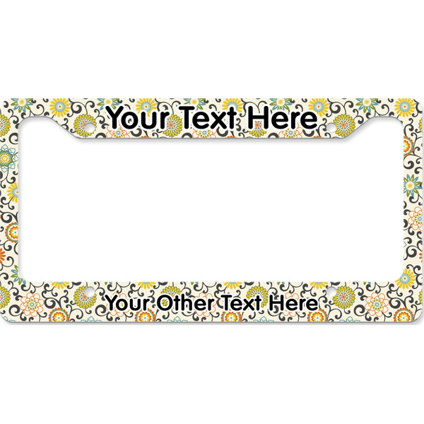 Custom Swirls & Floral License Plate Frame - Style B (Personalized)