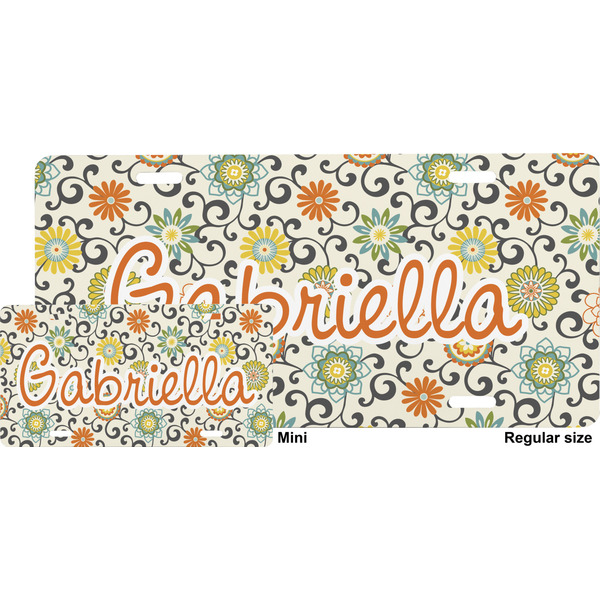 Swirls & Floral License Plate (Sizes)