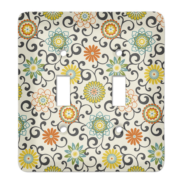 Custom Swirls & Floral Light Switch Cover (2 Toggle Plate)