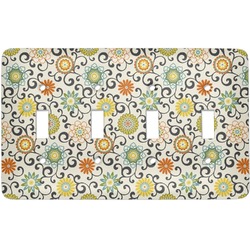 Swirls & Floral Light Switch Cover (4 Toggle Plate)