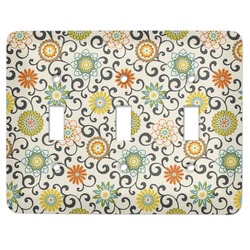 Swirls & Floral Light Switch Cover (3 Toggle Plate)