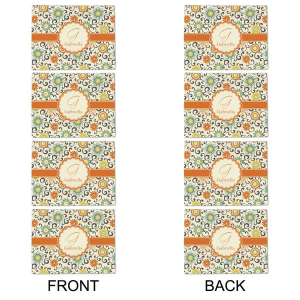 Swirls & Floral Linen Placemat - APPROVAL Set of 4 (double sided)