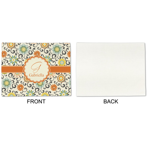 Swirls & Floral Linen Placemat - APPROVAL Single (single sided)