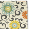 Swirls & Floral Linen Placemat - DETAIL