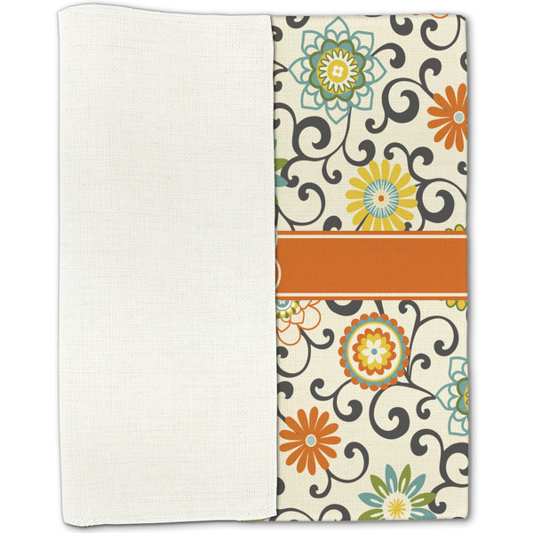 Swirls & Floral Linen Placemat - Folded Half