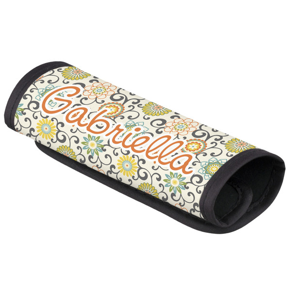 Custom Swirls & Floral Luggage Handle Cover (Personalized)