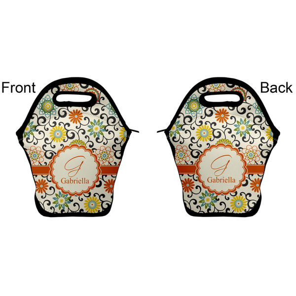 Swirls & Floral Lunch Bag - Front and Back
