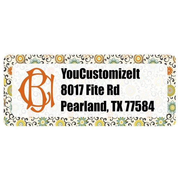 Custom Swirls & Floral Return Address Labels (Personalized)